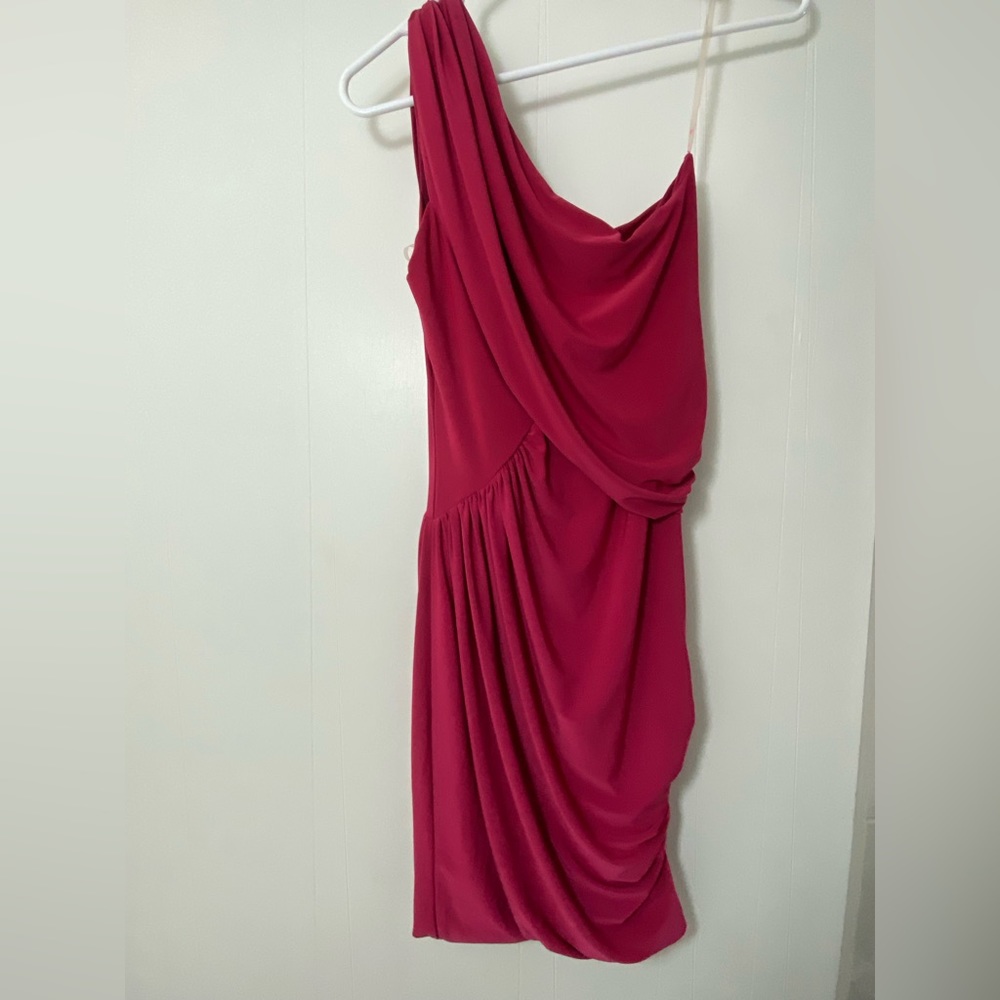Soprano Magenta One-Shoulder Mini Dress size S